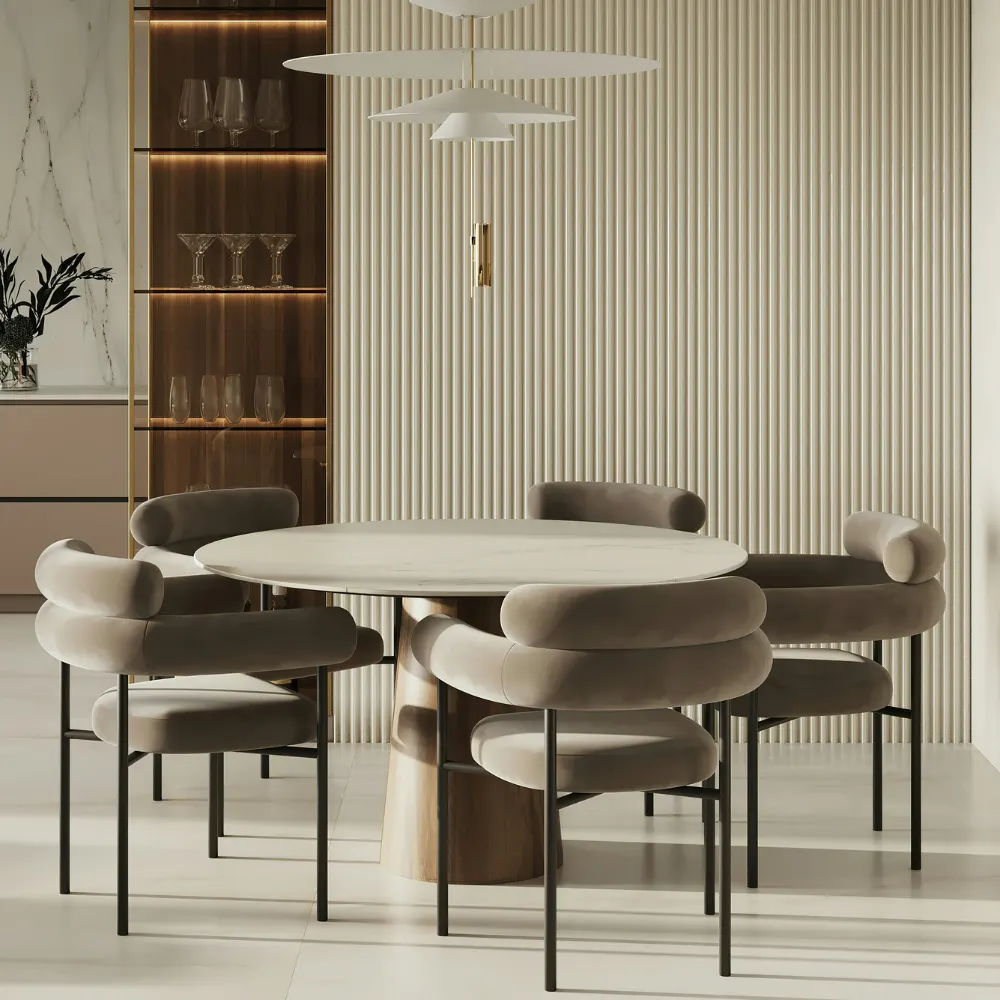 Inside the studio — a considered, material-rich interior